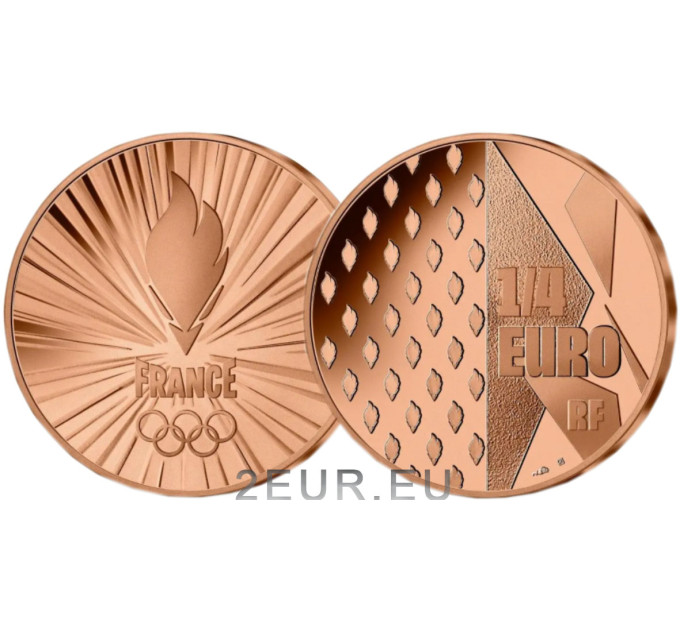  France 1/4 euro UNC 2021 - Jeux Olympiques et Paralympiques Paris 2024 - Equipe de France