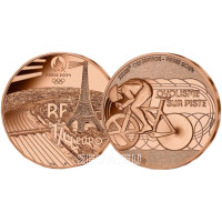 France 1/4 euro UNC 2022 - Jeux Olympiques Paris 2024 - Sports Cyclisme