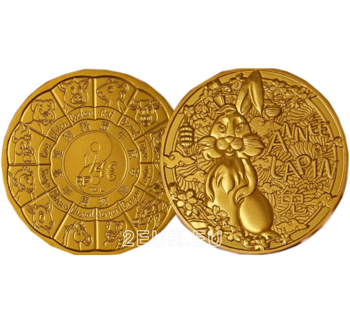  France 1/4 euro UNC 2023 - Calendrier chinois - Année du Lapin