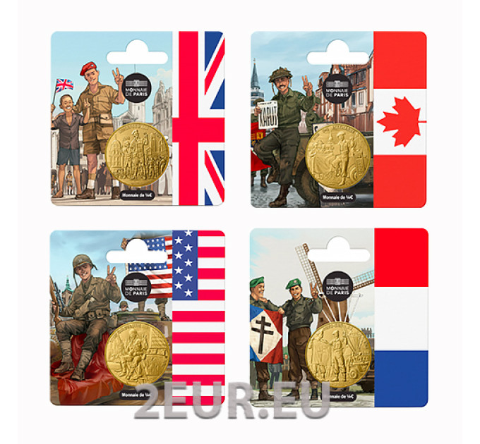  France 1/4 euro UNC 2025 - 80e anniversaire du D-DAY – Débarquement en Normandie