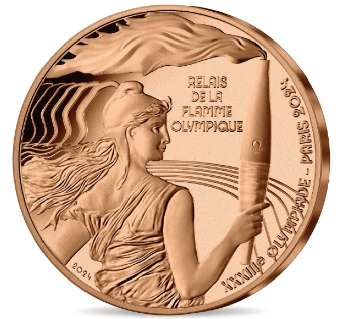  France 1/4 euro UNC 2024 - Jeux Olympiques Paris 2024 - Relais de la flamme olympique