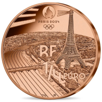  France 1/4 euro UNC 2024 - Jeux Olympiques Paris 2024 - Relais de la flamme olympique