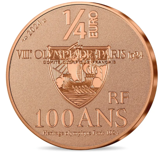  France 1/4 euro UNC 2024 - Jeux Olympiques de Paris 1924 - Paavo Nurmi