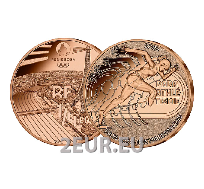  France 1/4 euro UNC 2024 - Jeux Olympiques Paris 2024 - Athlétisme Paralympique