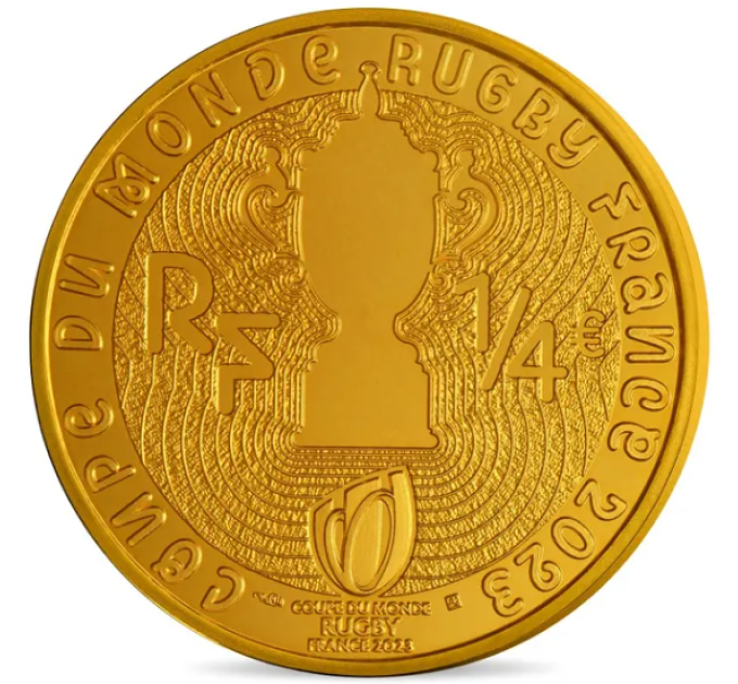  France 1/4 euro UNC 2023 - Coupe du Monde de Rugby France 2023