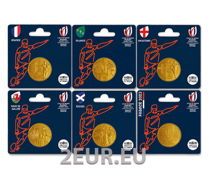  France 1/4 euro UNC 2023 - Coupe du Monde de Rugby France 2023