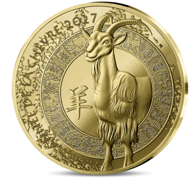 France 50 euros Pièce d'or BE 2027 - Année de la Chèvre