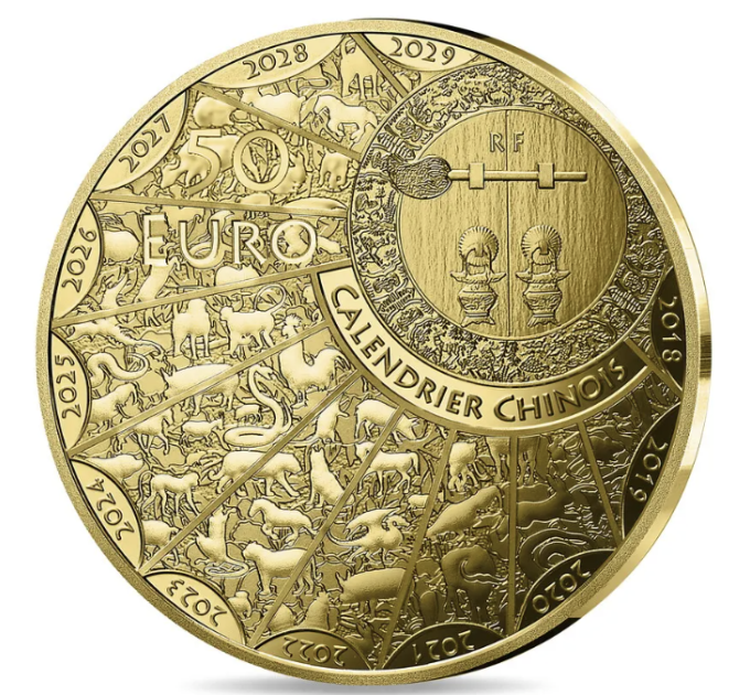 France 50 euros Pièce d'or BE 2027 - Année de la Chèvre