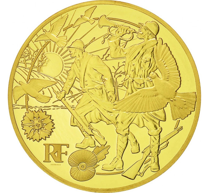 France 50 euros Pièce d'or BE 2018 - La Grande Guerre – La Paix