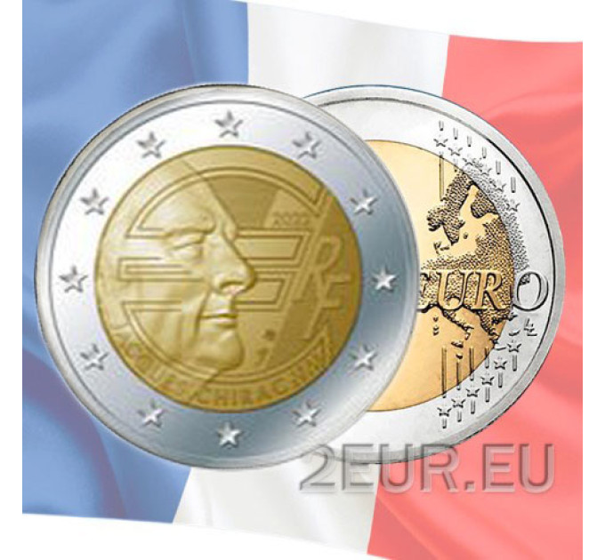 France 2 euros UNC 2022 - 20 ans de l'euro - Jacques Chirac