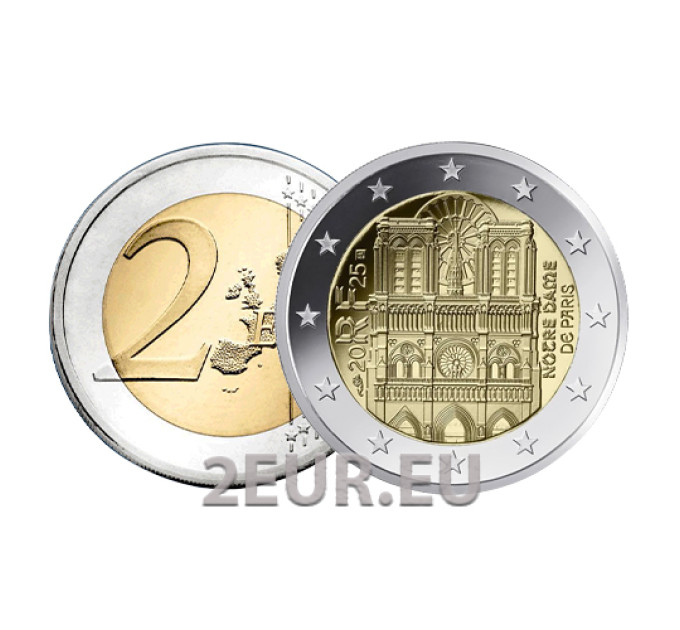 France 2 euros UNC 2025 - Notre Dame
