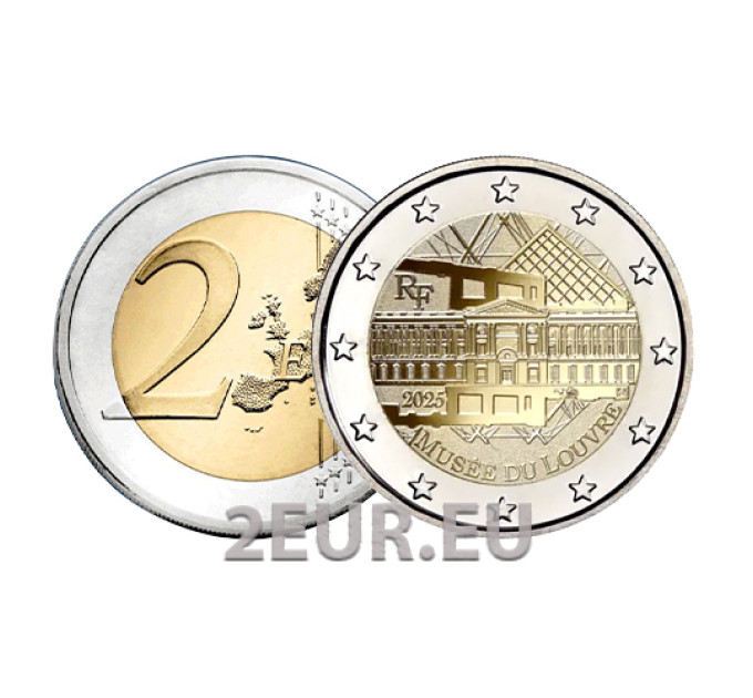 France 2 euros UNC 2025 - Musée du Louvre