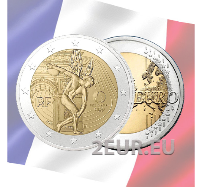 France 2 euros UNC 2022 - Juegos Olímpicos de Verano París 2024 - Le génie