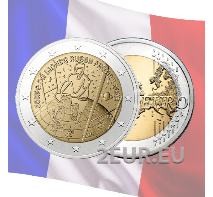 France 2 euros UNC 2023 - Coupe du monde de rugby France