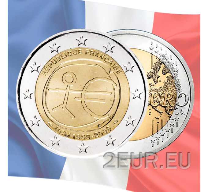 France 2 euros UNC 2009 - 10 ans Euro - UEM