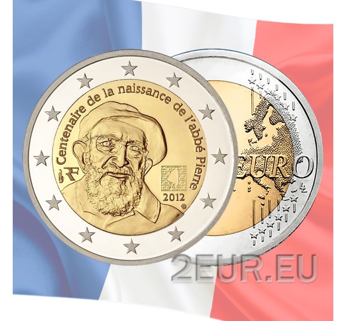 France 2 euros UNC 2012 - 100e Anniversaire de la Naissance de l'Abbé Pierre
