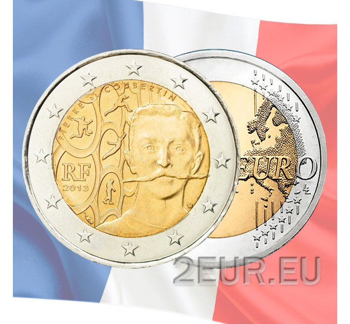 France 2 euros UNC 2013 - 150e anniversaire de la naissance de Pierre de Coubertin
