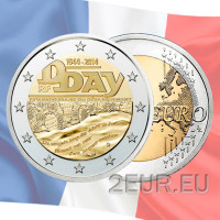 France 2 euros UNC 2014 - 70e anniversaire du Débarquement de Normandie du 6 juin 1944 - Jour J