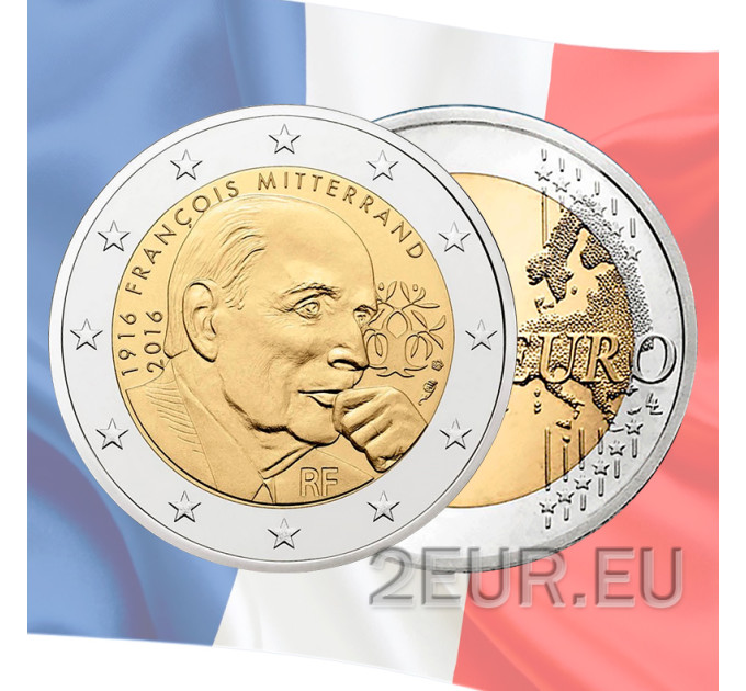France 2 euros UNC 2016 - 100e anniversaire de la naissance de François Mitterrand