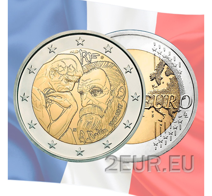 France 2 euros UNC 2017 - 100e anniversaire de la mort d'Auguste Rodin