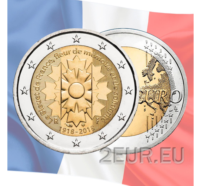 France 2 euros UNC 2018 - La Première Guerre Mondiale - Bleuet De France - Bleuet de France