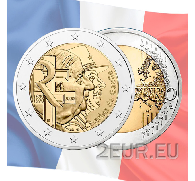 France 2 euros UNC 2020 - Charles de Gaulle