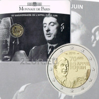 France 2 euros BU 2010 - 70e anniversaire de l'Appel du 18 juin 1940 - Charles de Gaulle France 2 euros BU 2010 - 70e anniversaire de l'Appel du 18 juin 1940 - Charles de Gaulle