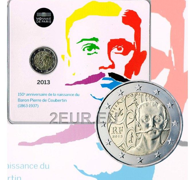 France 2 euros BU 2013 - 150e anniversaire de la naissance de Pierre de Coubertin