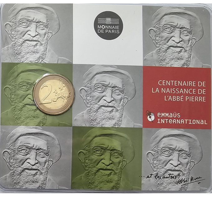 France 2 euros BU 2012 - 100e Anniversaire de la Naissance de l'Abbé Pierre