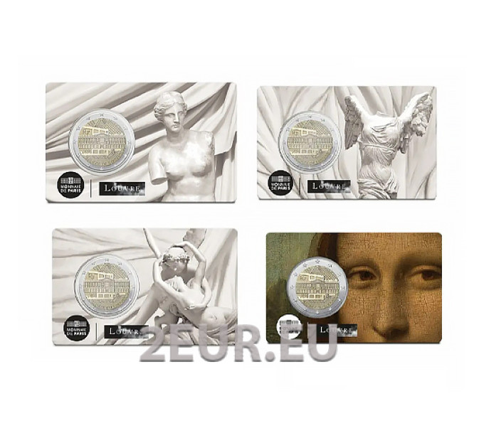 France 2 euros BU 2025 - Musée du Louvre - 4 pièces