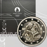 France 2 euros BE 2024 -Jeux Olympiques Paris 2024 - Hercule pratiquant la lutte - Notre Dame