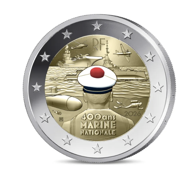 France 2 euros BE 2026 - Marine nationale