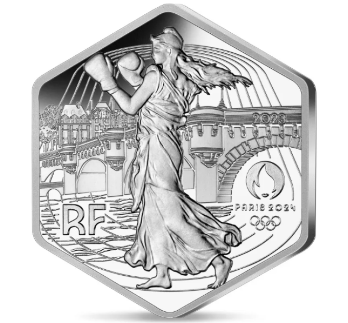 France 10 euros pièce d'argent 2023 - Jeux olympiques de 2024 à Paris - Hexagonale Semeuse