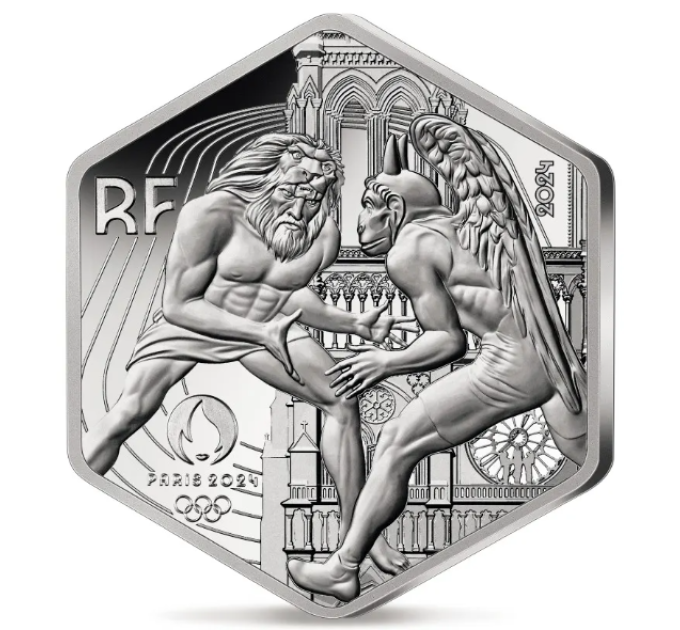 France 10 euros pièce d'argent 2024 - Jeux olympiques de 2024 à Paris - Hexagonale Hercule