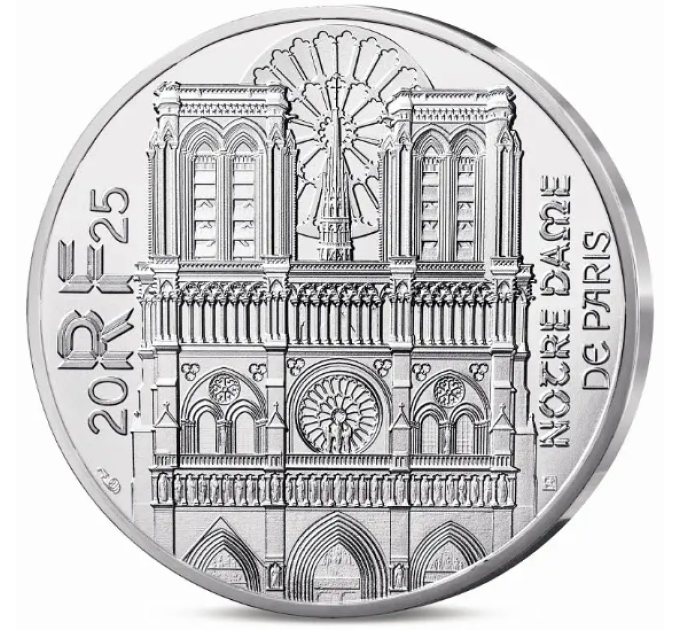 France 10 euros pièce d'argent 2025 - Notre-Dame de Paris