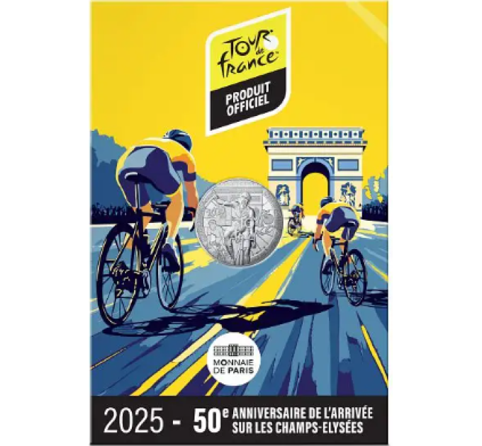 France 10 euros pièce d'argent 2025 - Tour de France