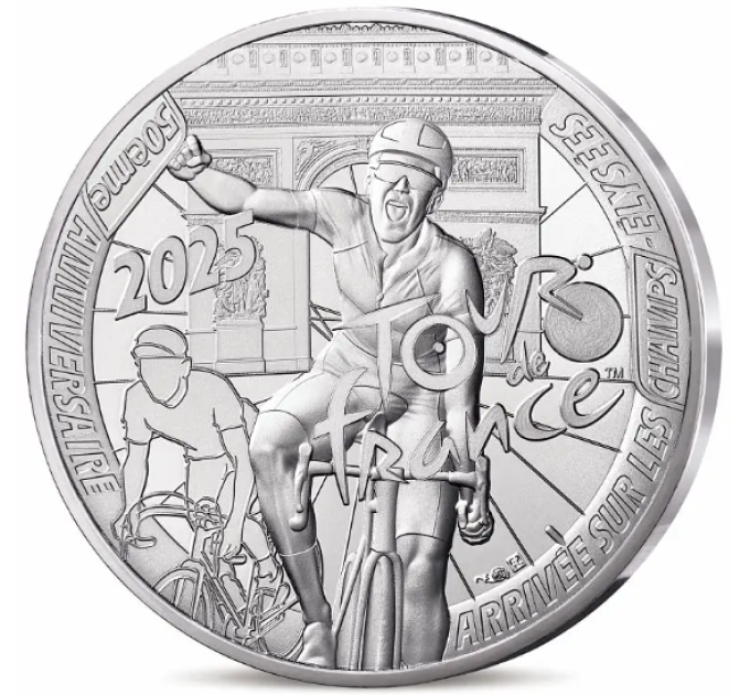 France 10 euros pièce d'argent 2025 - Tour de France