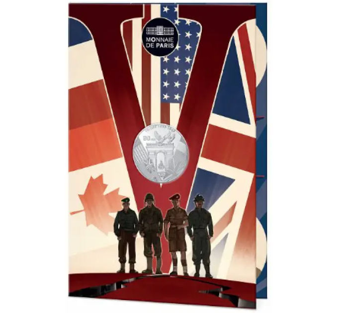 France 10 euros pièce d'argent 2025 - 80 ans du V-E DAY