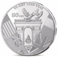 France 10 euros pièce d'argent 2025 - 80 ans du V-E DAY