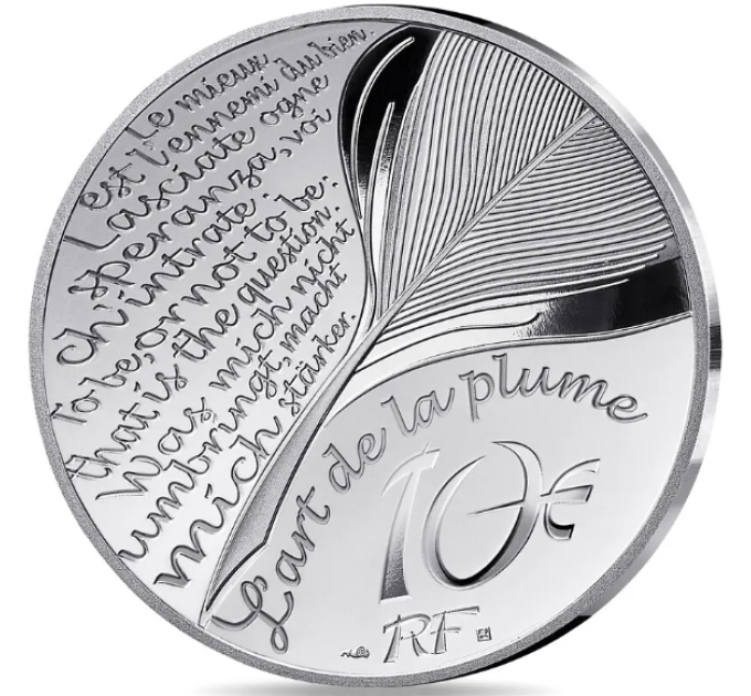 France 10 euros pièce d'argent BE 2025 - L’Art de la Plume – Le Tour du monde en 80 jours
