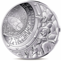 France 10 euros pièce d'argent BE 2025 - L’Art de la Plume – De la terre à la lune