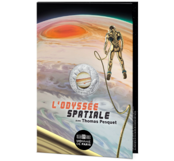 France 10 euros pièce d'argent 2025 - L'Odyssée de l'espace avec Thomas Pesquet - Saturne, Jupiter, Mars, Lune