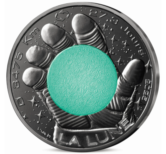 France 10 euros pièce d'argent 2025 - L'Odyssée de l'espace avec Thomas Pesquet - Saturne, Jupiter, Mars, Lune