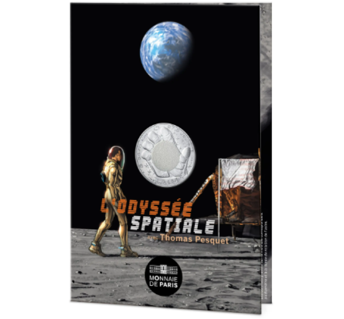 France 10 euros pièce d'argent 2025 - L'Odyssée de l'espace avec Thomas Pesquet - Saturne, Jupiter, Mars, Lune