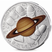 France 10 euros pièce d'argent 2025 - L'Odyssée de l'espace avec Thomas Pesquet - Saturne, Jupiter, Mars, Lune