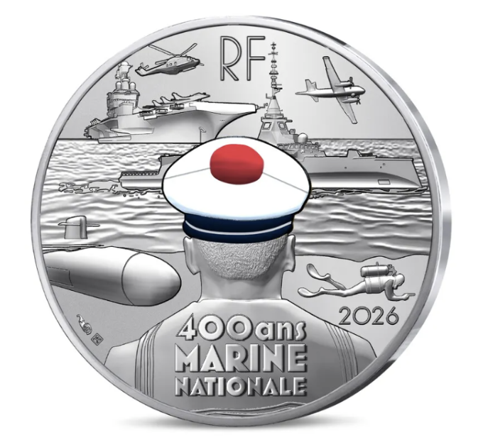 France 10 euros pièce d'argent 2026 - Marine nationale