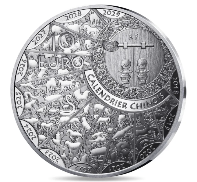 France 10 euros pièce d'argent BE 2027 - Année de la Chèvre