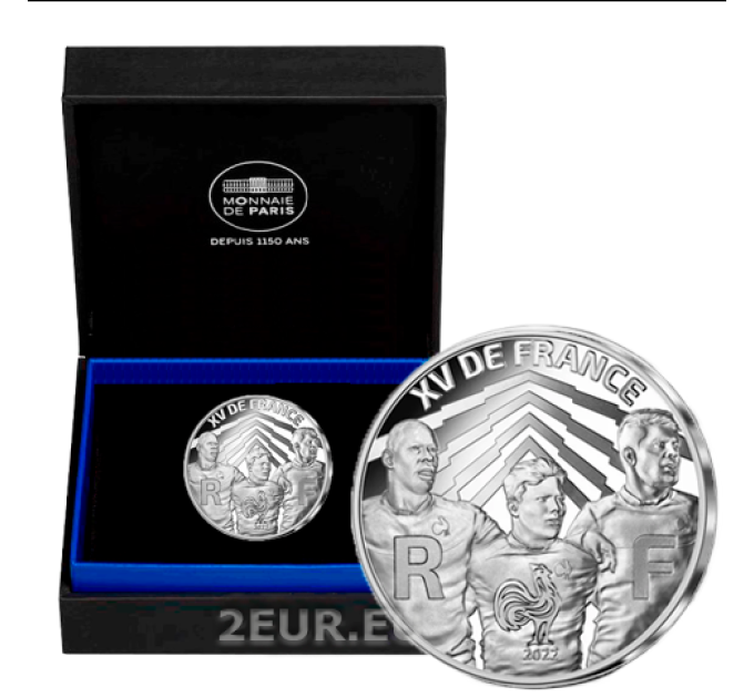 France 10 euros pièce d'argent BE 2022 - Coupe du Monde de Rugby France 2023 - XV de France 2022