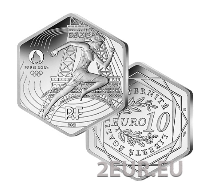 France 10 euros pièce d'argent 2021 - Marianne - Jeux olympiques d'été Tokyo 2020 - Paris 2024 - 2021