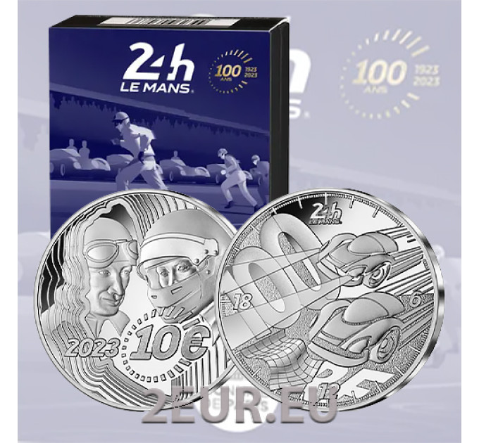 France 10 euros pièce d'argent BE 2023 - 100 ans - 24 Heures du Mans